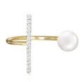 thumbnail image 3 of Galaxy Gold Size 9.0  14K Solid Yellow Gold Ring with Genuine Diamonds and Natural Pearl, 3 of 6