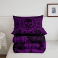 thumbnail image 5 of Homewish Grunge Skull Skeleton Queen Comforter Set,Victorian Damask Comforter Sets Queen,Happy Halloween Duvet,Black Reversible,3pcs,1 Comforter and 2 Pillowcases, 5 of 7