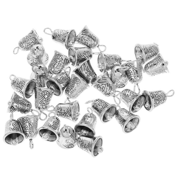 GOOHOCHY Craft Makers Christmas Bell Silver Alloy 30Pcs 0.6x0.4x0.4In