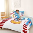 thumbnail image 4 of Erosebridal Waffle Drip Letter C Full Size Comforter Sets, Cute Baseball Sport Bedding Sets for Girls and Boys, Gray Reversible 3-Piece, 1 Comforter and 2 Pillowcases, 4 of 6