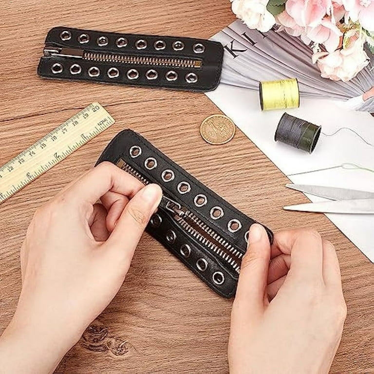 Leather Lace in Boot Zipper Inserts 5.7x2inch No Tie Zipper Boot Laces 8 Eyelet Zipper Smooth Tieless Shoe Laces for Walmart