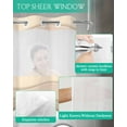 thumbnail image 4 of No Hook Shower Curtain with Snap-in Liner, Grey Ombre Stripe Waterproof Fabric Bathroom Curtains, Abstract Summer Beach Coastal Bath Curtains & Mesh Top Window 72"x78" Long, 4 of 6