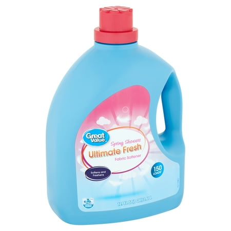 Great Value Ultimate Fresh Spring Showers Fabric Softener, 150 loads, 129 fl