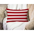 thumbnail image 6 of Red Stripe Cotton Linen Throw Lumbar Waist Pillow Case Cushion Cover Home Office Decorative Rectangle 12 X 20 Inches, 6 of 6