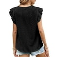 thumbnail image 7 of Moxiu Tiered Ruffle Tops for Women,Womens Summer Tops Crewneck Eyelet Short Sleeve Blouses Elegant Dressy Casual Babydoll Shirts 2025 Black,XL, 7 of 7