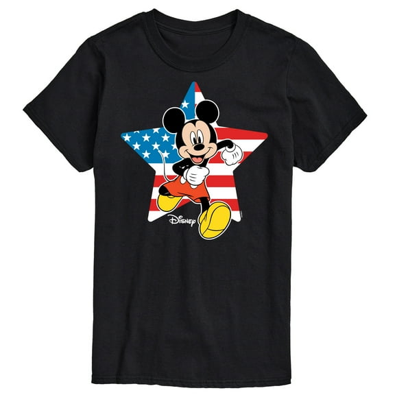 Disney - Americana - Mickey Usa Flag Star - Adult Short Sleeve Graphic T-Shirt