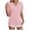 Pink, variant on Fesfesfes T Shirts for Women's Fashionable V-Neck Lace Short Sleeved Casual Solid Color T-shirt Top Ladies Tops And Blouses 2XL(US:12)