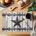 thumbnail image 2 of Placemats Set of 6, Texas Star Retro Woven Placemat, Linen Place Mats for Kitchen/Dining Tables, Vintage Brown Wooden Art Washable Table Mats for Party, 2 of 8