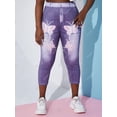 thumbnail image 3 of Tallas grandes Mariposa 3D Crop Esté impresas Rosegal Leggings de talla grande, 3 of 5