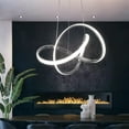 thumbnail image 3 of ZXNYH Modern LED Pendant Light with Irregular Ring Lights Dimmable LED Contemporary Ceiling Light Fixture for Kitchen Dining Room Bedroom Kitchen Island Cafe, 6000K White, 3 of 8