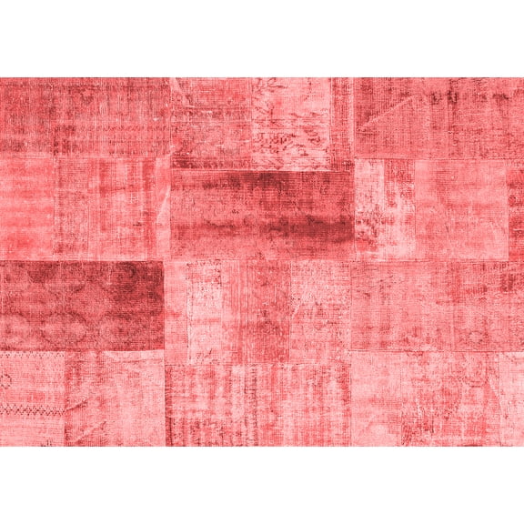 Ahgly Company Indoor Rectangle Patchwork Red Transitional Area Rugs, 2' x 3'