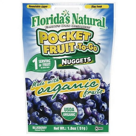 Florida's Natural Pocket Fruit-To-Go Blueberry Nuggets, 1.8 oz (Pack of 6)