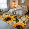 thumbnail image 5 of Sunflower Retro 6x9 Area Rugs, Farmhouse Vintage Botanical Floral Non-Skid Rubber Backing Large Rectangle Rugs - Living Room Bedroom Home Office, Indoor Floor Mat Carpets Washable Rug, 5 of 9