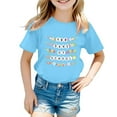 thumbnail image 1 of Icvfdpl T-Shirts Filles Rentrée Scolaire, T-Shirt Imprimé Col Rond Manches Courtes Respirant Mode Urbaine 3-4 Ans, 1 of 4