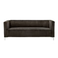 thumbnail image 4 of Home Design Gavin 2-Piece Velvet Living Room Set with Loveseat and Sofa, Square Arm Design, Channel Tufted Upholstery, Brown, 4 of 6
