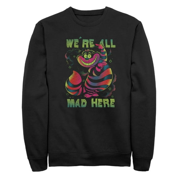 Men's Alice in Wonderland Rainbow Cheshire Sweatshirt Black Small