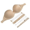 thumbnail image 2 of YANDW Strapless Bra for Women Clear Back Convertible Padded Multiway Bras with Underwire, Beige 40C, 2 of 8