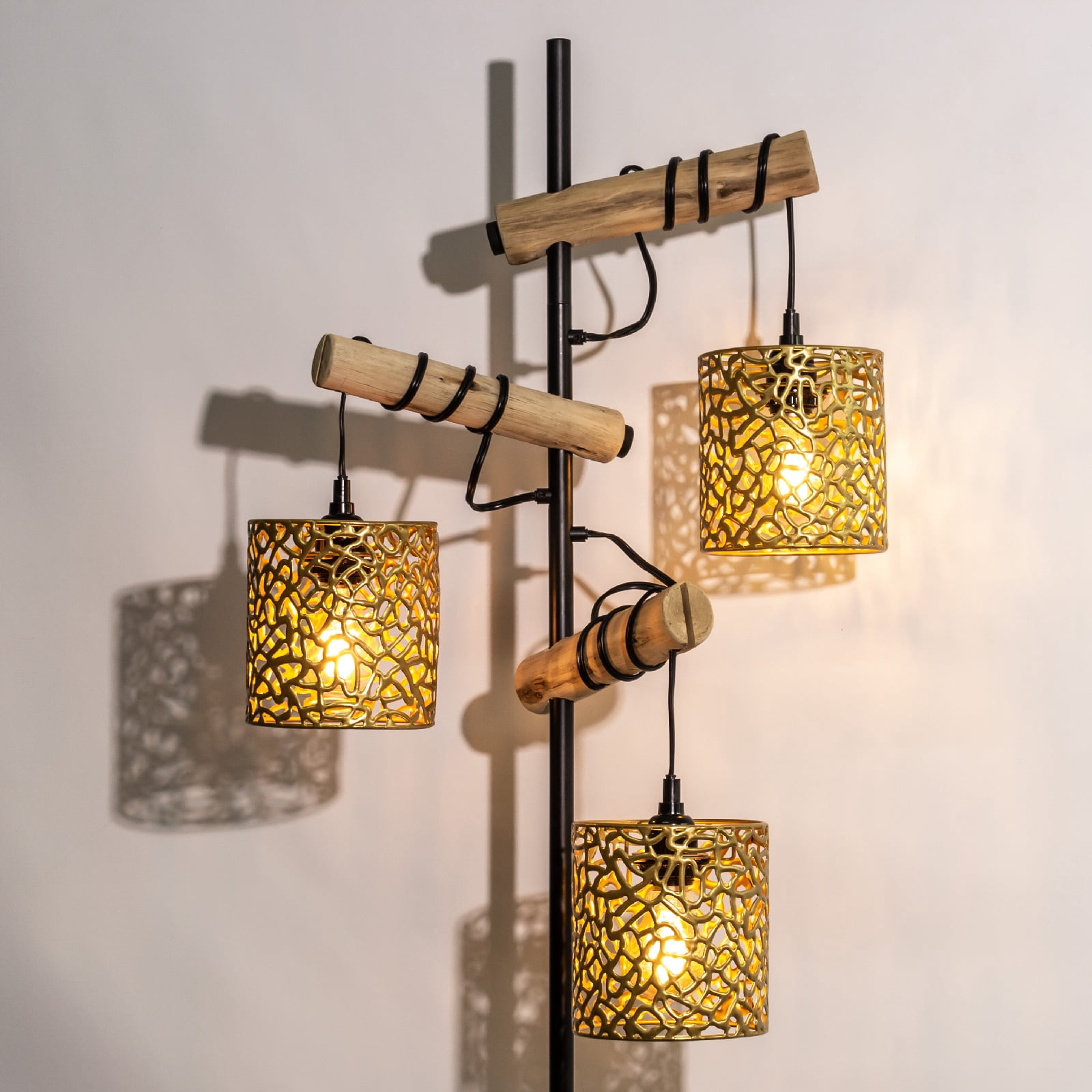 3 Lights Boho Floor Lamps For Bedrooms, Living rooms Tree Standing Lamp