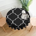 thumbnail image 2 of ZNDUO Simple Black Geometry Pattern Round Tablecloth, Anti-fouling and Anti-wrinkle Washable Polyester Table Cloth, 60 inch, 2 of 8