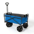 thumbnail image 3 of Seina 150lb Capacity Folding Steel Outdoor Utility Wagon Cart, Blue/Gray, 3 of 5