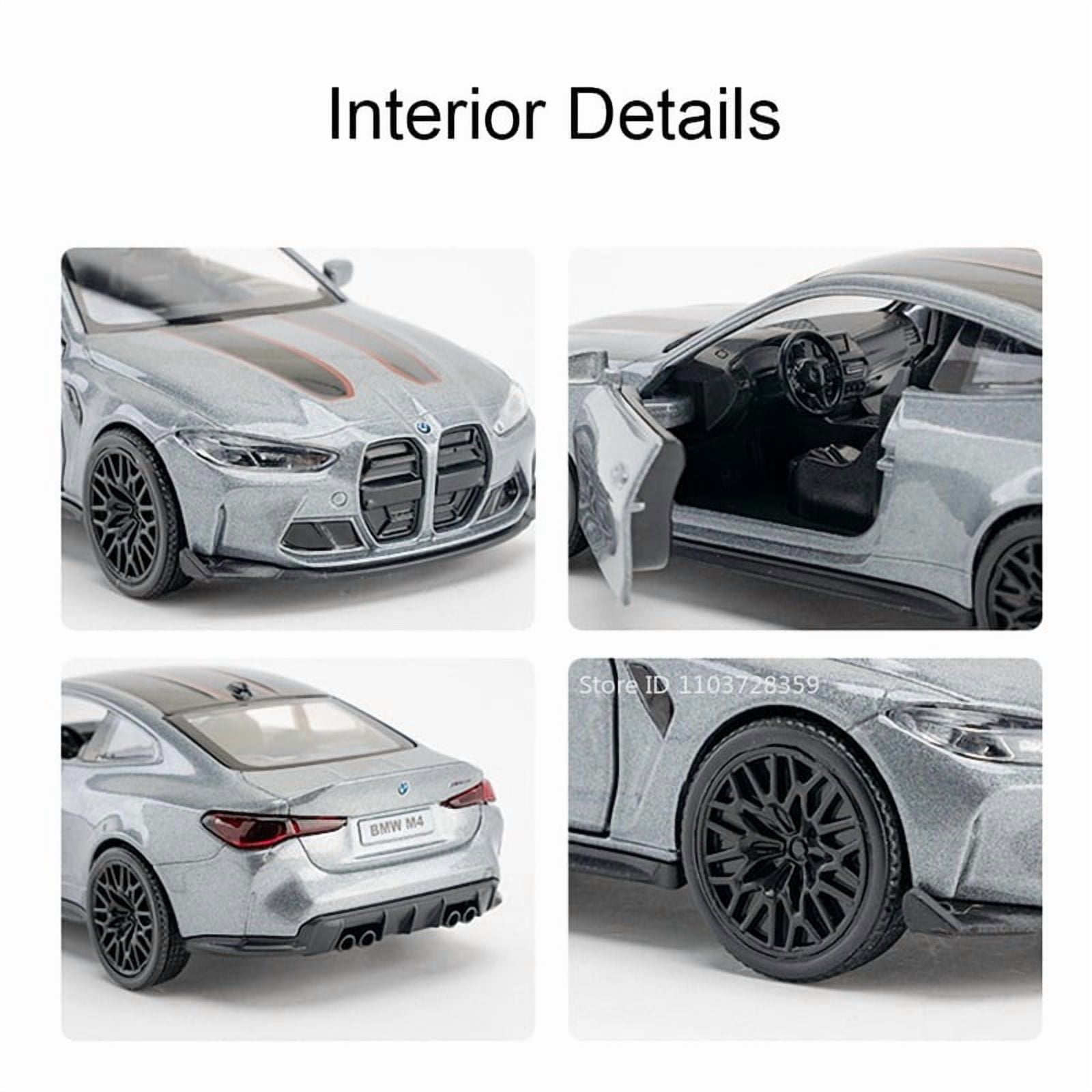 1:36  BMW M4 CSL M3 1987 Miniature Cars Alloy Diecast Doors Opened Pull Back Rubber Tires Ornament Toys for Kids Gifts