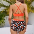 thumbnail image 6 of Abcnature Women's Bikini Swimsuits Sets, Thong Bikini Sets Split Show Waist Leopard Color Matching Bikini Swimwear Bikini Sets for Women Orange XXL, 6 of 6