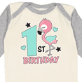 thumbnail image 4 of Inktastic 1st Birthday with Flamingo Stars and Hearts Girls Long Sleeve Baby Bodysuit, 4 of 5