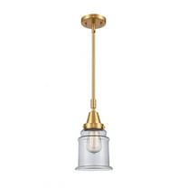 447-1S-SG-G182-Innovations Lighting-Canton - 1 Light Stem Hung Mini Pendant In Industrial Style-11.13 Inches Tall and 6.5 Inches Wide-Satin Gold