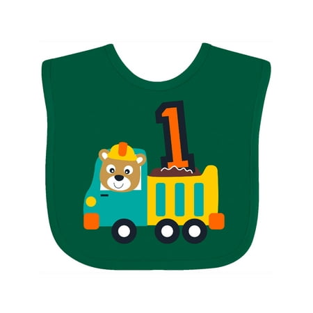 

Inktastic Dump Truck 1st Birthday Gift Baby Boy or Baby Girl Bib