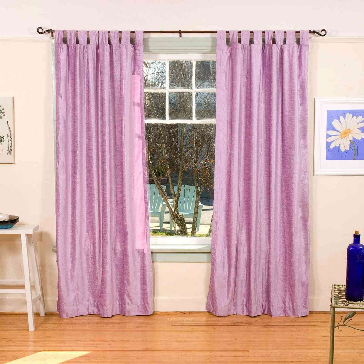 Lilac Tab Top Velvet Curtain / Drape / Panel 60W x 120L Piece
