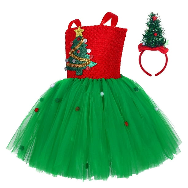Disfraz de Navidad Yinane para Niñas con Diadema Vestido Tutú S
