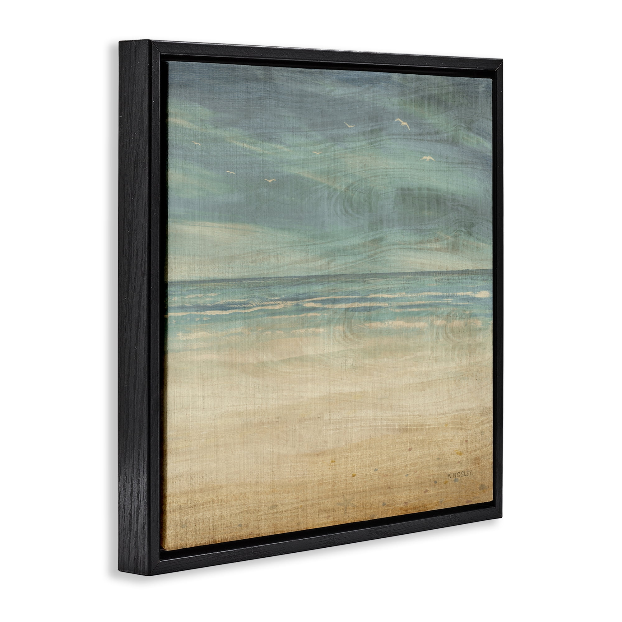 Stupell Industries Moody Coastal Days Black Framed Floater Canvas Wall Art, design by Dan Meneely