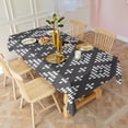 thumbnail image 4 of Black Geometric Diamond Dot Pattern Rectangle Tablecloth 60"x120",Waterproof Polyester Rectangle Table Cloth, Wipeable Spillproof Polyester Tablecloth for Dining, Camping, Indoor and Outdoor, 4 of 6