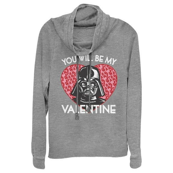 Star Wars Juniors' Valentine Darth Vader Invitation Cowl Neck Sweatshirt
