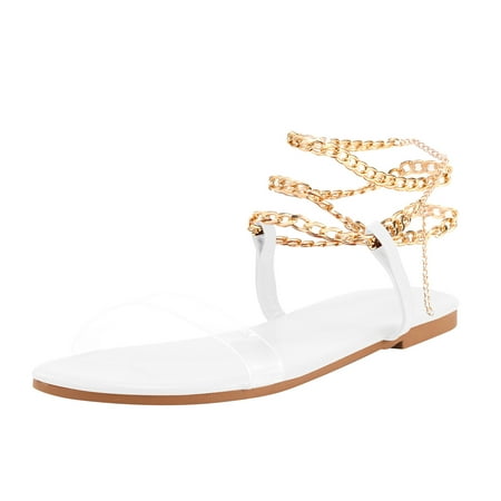 

Larisalt Beach Sandals For Women Women s Sandals Comfortable Flip Flops for Women with Arch Support Thong Wedge Shoes Summer Casual Platform Sandal White