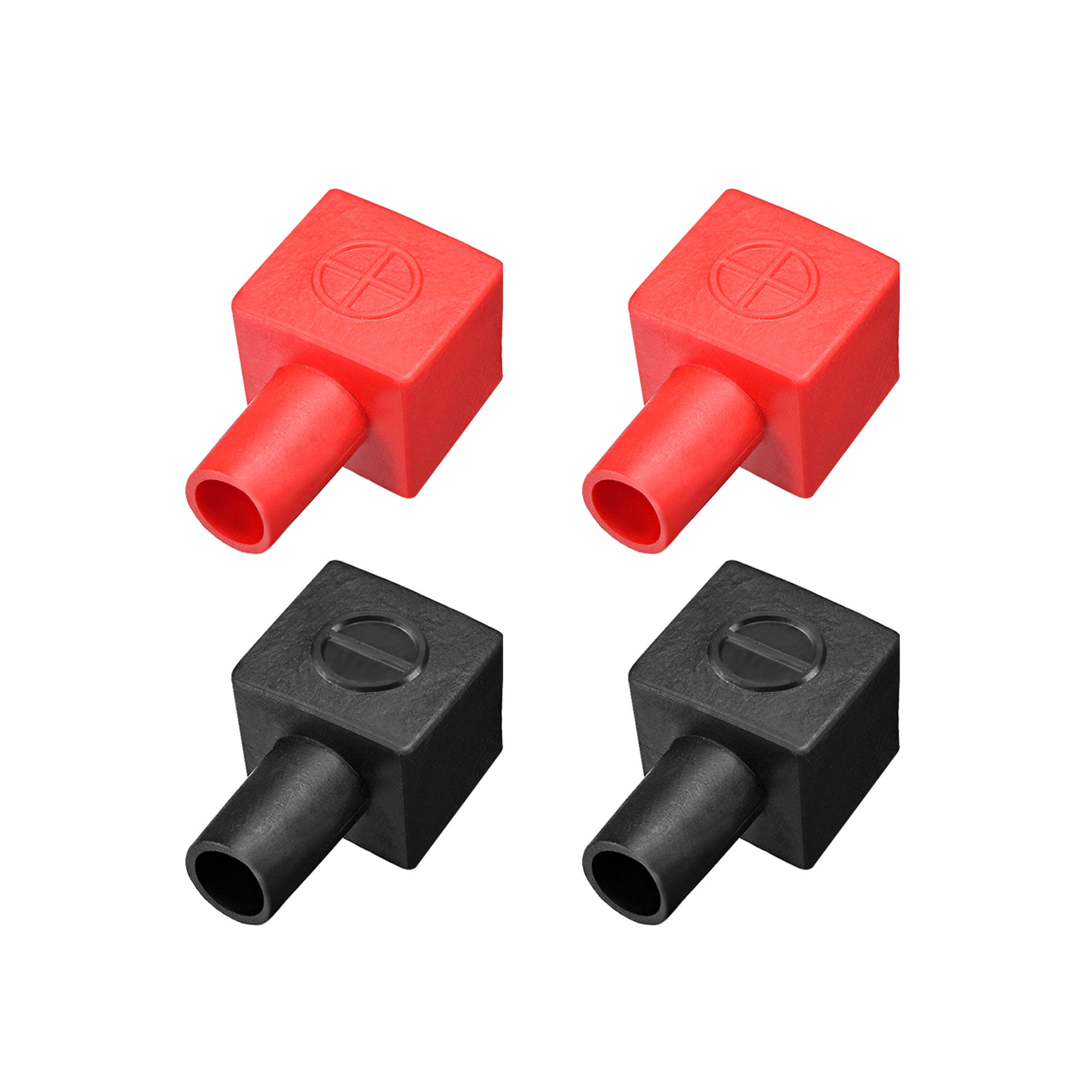Battery Terminal Insulating Rubber Protector Covers 14mmx6mm Red Black 5 Pairs 
