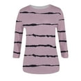 thumbnail image 4 of Womens 3/4 Sleeve Tops Crewneck Tie Dye Striped Printed Trendy T Shirts Casual Basic Spring Fall Clothes Tunic Blouses, 4 of 4