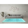 thumbnail image 3 of Ahgly Company Indoor Round Oriental Light Blue Modern Area Rugs, 4' Round, 3 of 4