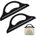 thumbnail image 1 of Asas negras para bolsos de 28 cm (11 pulgadas), asas de madera para bolsos en forma de D, asas para bolsos hechas a mano, accesorios de repuesto, 1 of 6