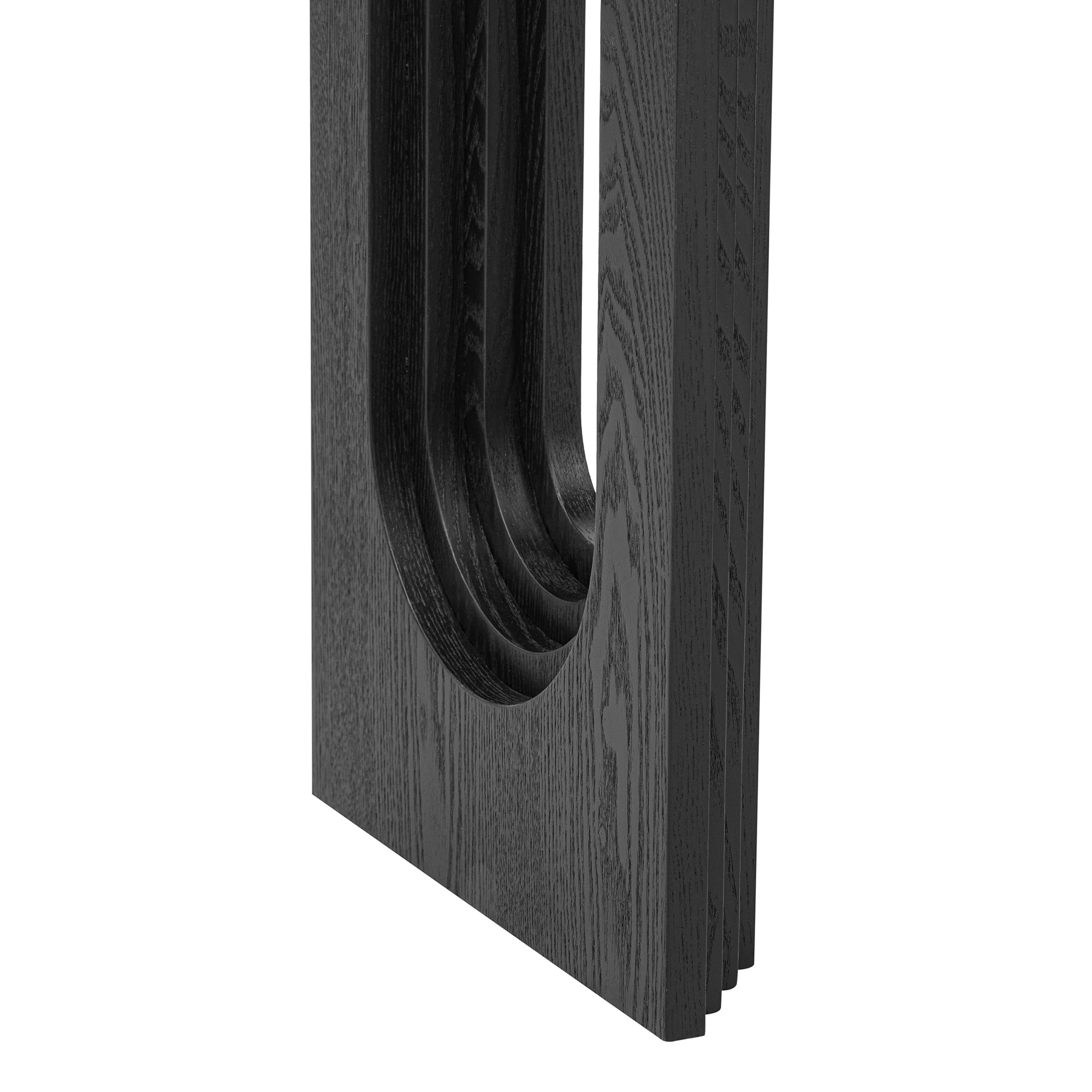 59" Console Table,Wooden Sofa Table Entryway Table with Distinctive Round Hollow Legs for Hallway, Entrance, Living Room, Bedroom,Black