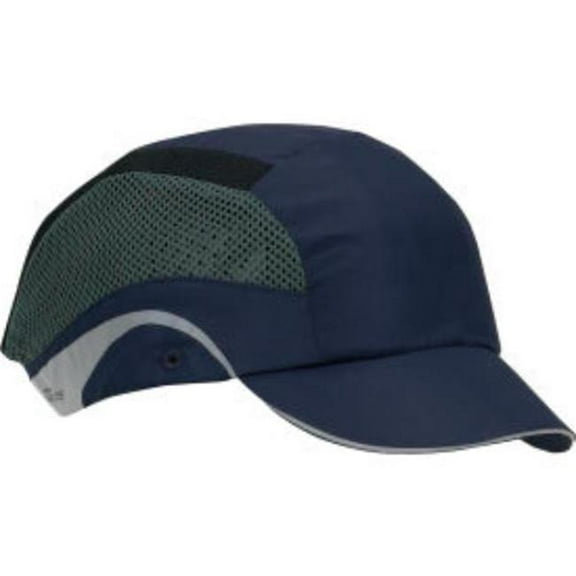 PIP Industries B3113428 Hard Aerolite Lightweight Baseball Style Bump HDPE Liner & Adjustable Back Short Brim Cap, Navy