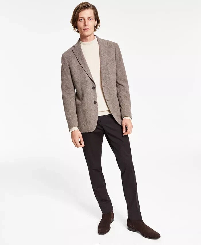 Calvin Klein Men's Slim-Fit Wool Textured Sport Coat Brown Size 42R MSRP  $350 