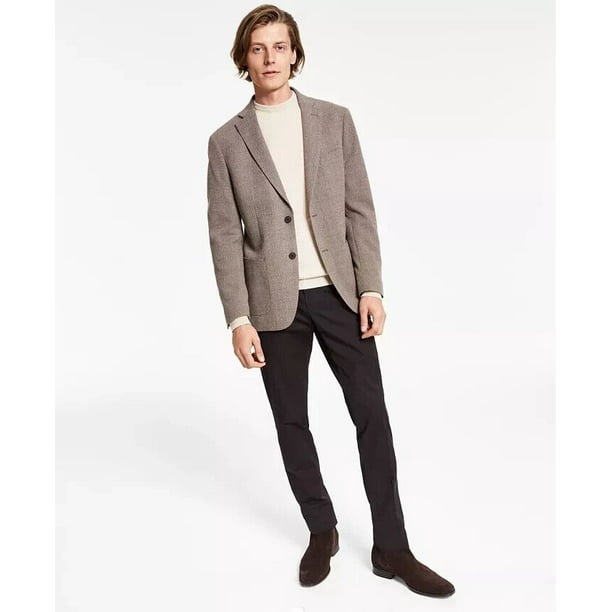 Calvin Klein Men's Slim-Fit Wool Textured Sport Coat Brown Size 42R MSRP  $350 