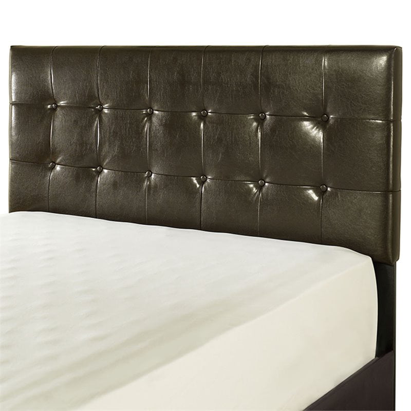 Pemberly Row Faux Leather Tufted King, Brown Leather Tufted Headboard