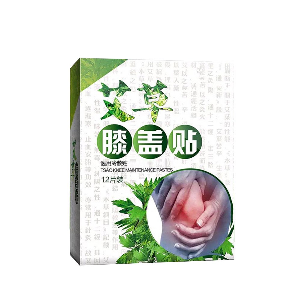 GXG 12PCS/Set Relief Joint Pain Patch Mugwort Knee Patch Muscle Massage Arthritis Aches Pad Knee Care Tool Kit