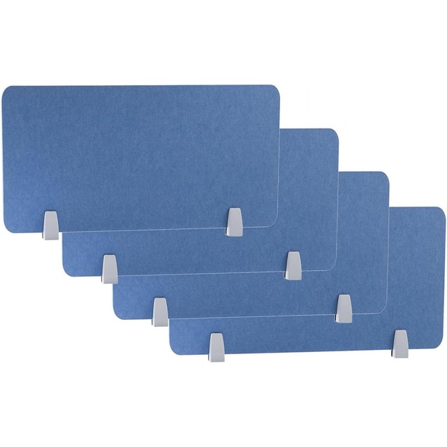 Desk Divider Screen Classroom, 80cm 120cm 60cm Wide Acoustic Desktop Partition Board Clamp on Panel Separators with Support Brackets for Office School Students Privacy, Freestanding ( Color : D 4PC ,