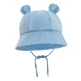 thumbnail image 1 of Sombrero De Cubo Para Bebé Niños Gorra De Playa Gorra Infantil Lindo Ala Ancha Sombrero Para El Sol Recién Nacido Azul, 1 of 8