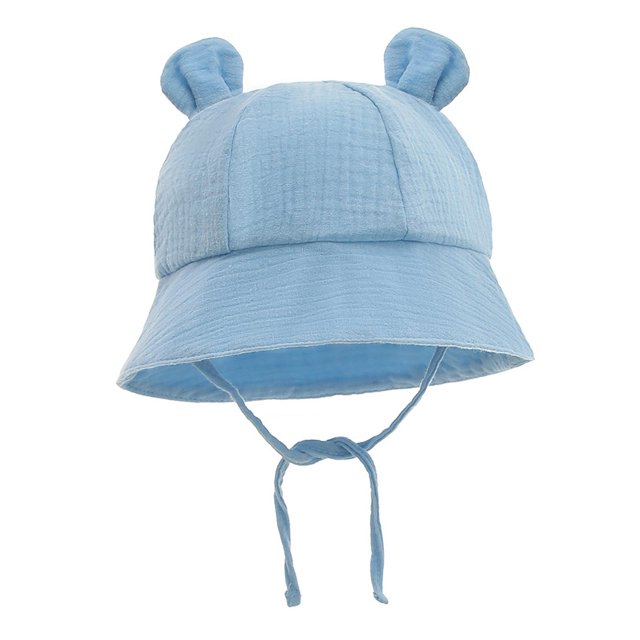 Sombrero De Cubo Para Bebé Niños Gorra De Playa Gorra Infantil Lindo Ala Ancha Sombrero Para El Sol Recién Nacido Azul