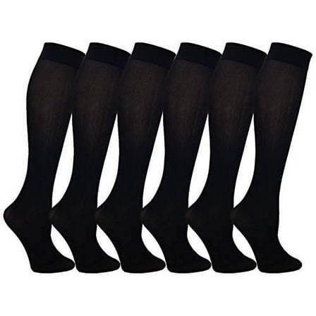 Winterlace Women's Stretchy Nylon Trouser Socks, Black (6)