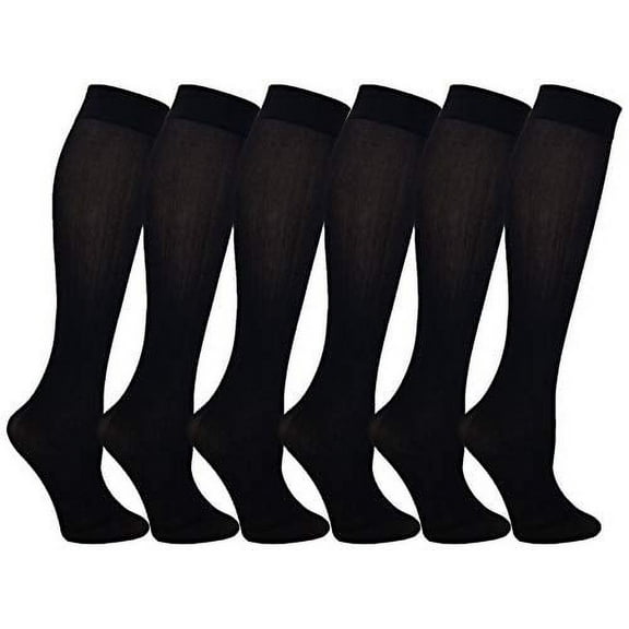 Winterlace Women's Stretchy Nylon Trouser Socks, Black (6)